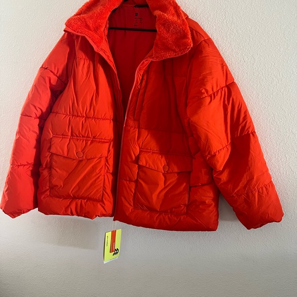 Bright Red Puffer Jacket - Picture 2 of 9